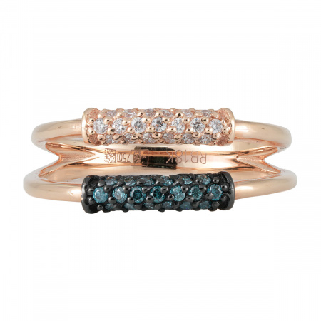 Золотое кольцо с голубыми бриллиантами Naviblue R2986