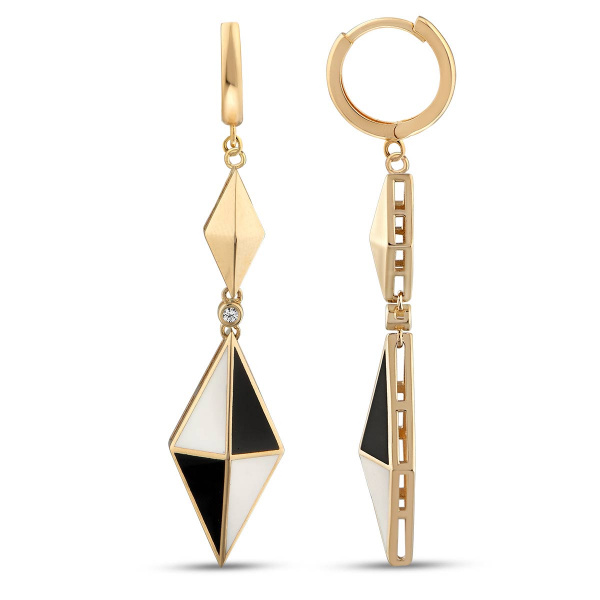 Золотые серьги Volare с сапфирами и эмалью VLE000025-00