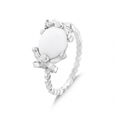 Серебряное кольцо с фианитом и агатами White Dreams 925 WDHR0025-CZ