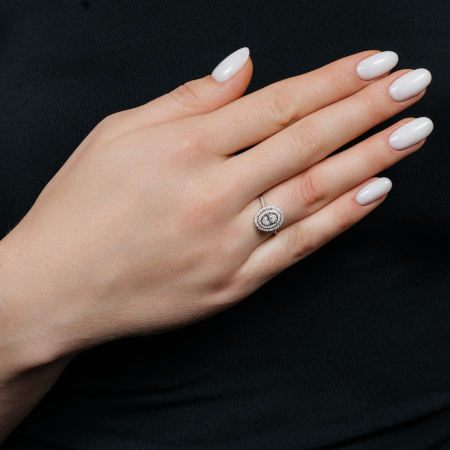 Золотое кольцо Baguette с бриллиантами RG1178