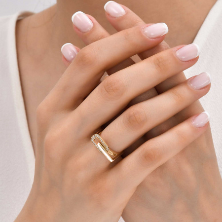 Золотое кольцо с бриллиантами Attach TMR01-Y-W