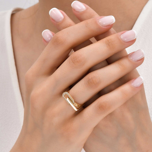 Золотое кольцо с бриллиантами Attach TMR01-Y-W