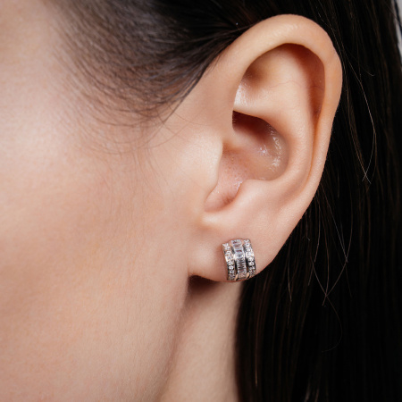 Золотые серьги с бриллиантами Baguette 9162E