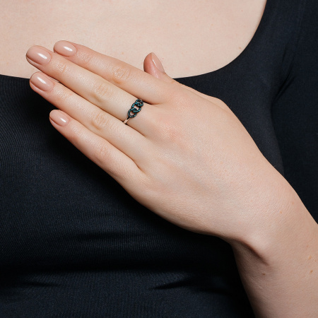 Кольцо золотое с голубыми бриллиантами Naviblue NVFR0006