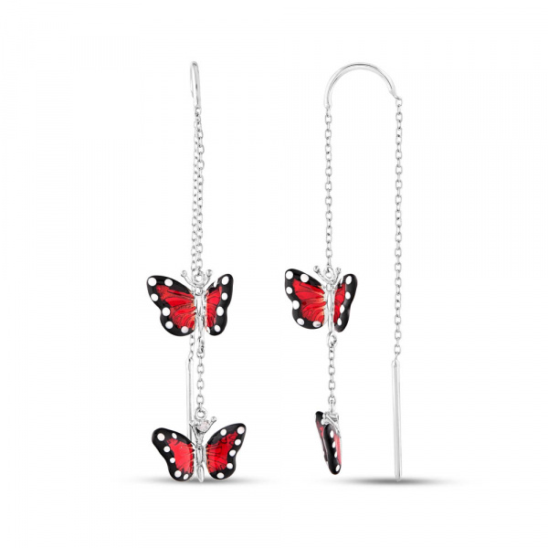 Серебряные серьги с фианитами Monarch Butterfly 925 MBXE0021-CZ