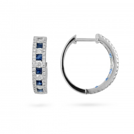 Золотые cерьги с бриллиантами и сапфирами Diamond Love ER0021-SAPP