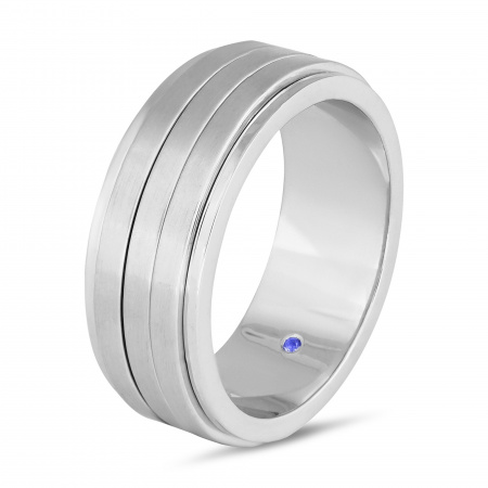 Золотое обручальное мужское кольцо с сапфиром Amore Infinito 310-000-1543