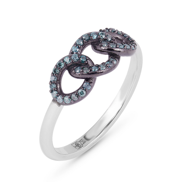 Кольцо золотое с голубыми бриллиантами Naviblue NVFR0006