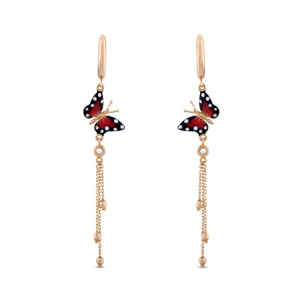 Золотые серьги с бриллиантами Monarch Butterfly MBE000011-00