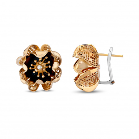 Золотые серьги с бриллиантами Gallica GLE000014-00