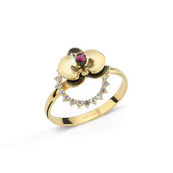 Кольцо золотое с сапфирами Black Orchid ORHR0027-00