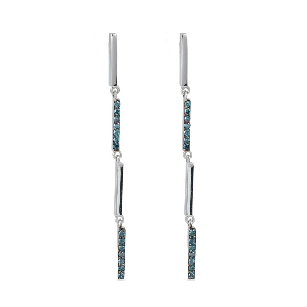 Золотые серьги с голубыми бриллиантами Naviblue C-491E-W