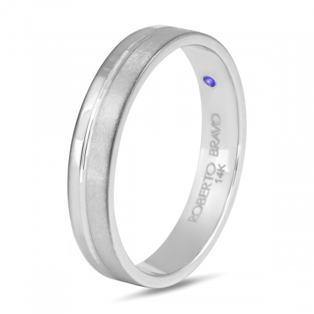 Золотое обручальное кольцо мужское с сапфиром Amore Infinito 210-000-395
