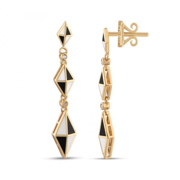 Золотые серьги Volare с сапфирами и эмалью VLE000016-00