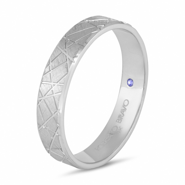 Золотое обручальное кольцо с сапфиром Amore Infinito 510-000-176